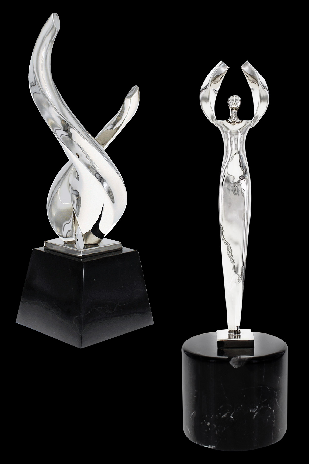 Namb&eacute; Lark in silver and Namb&eacute; Angel in silver made in collaboration between Society Awards and Namb&eacute;